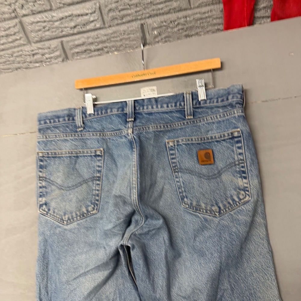 Carhartt Mens B480 DVB Traditional Fit Distressed Denim Jeans Light Wash 38x30